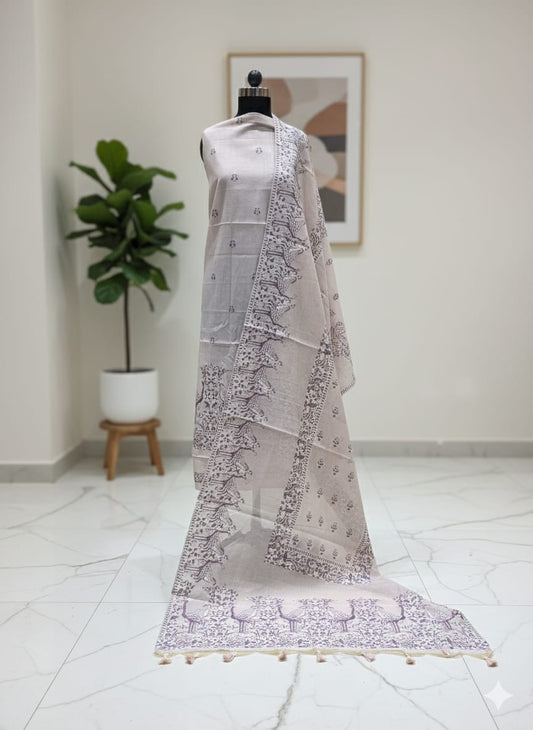Poly blend chanderi weaving unstitched fabric for suit dupatta
