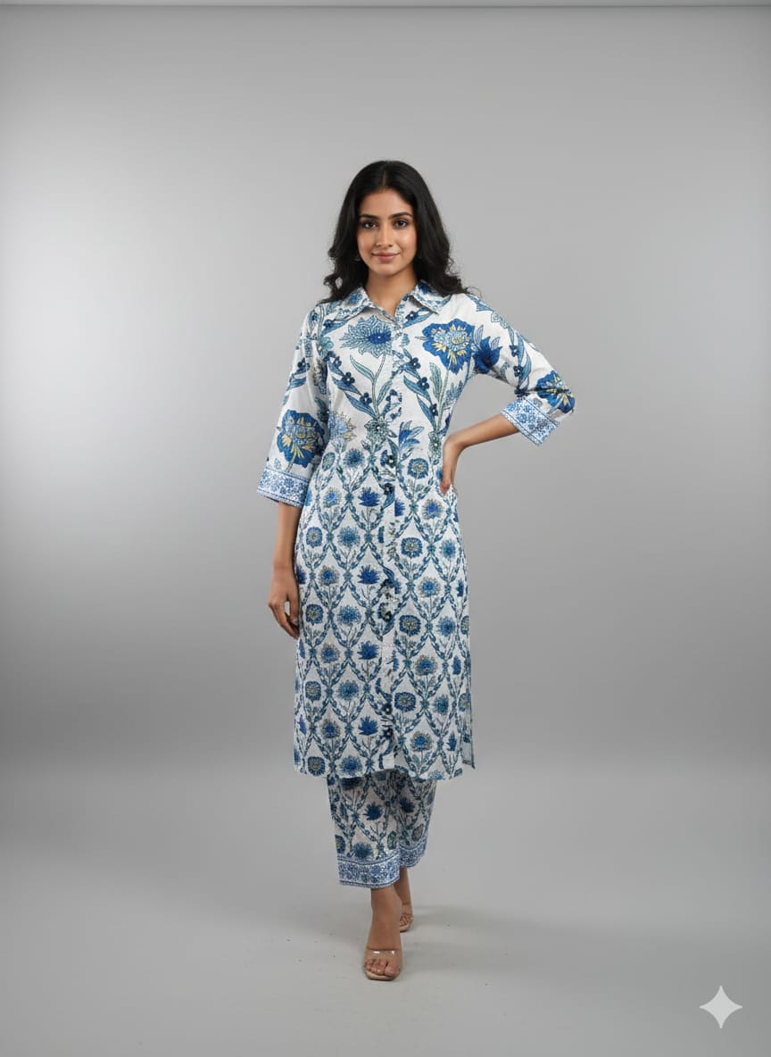Poly blend digital printed long shirt