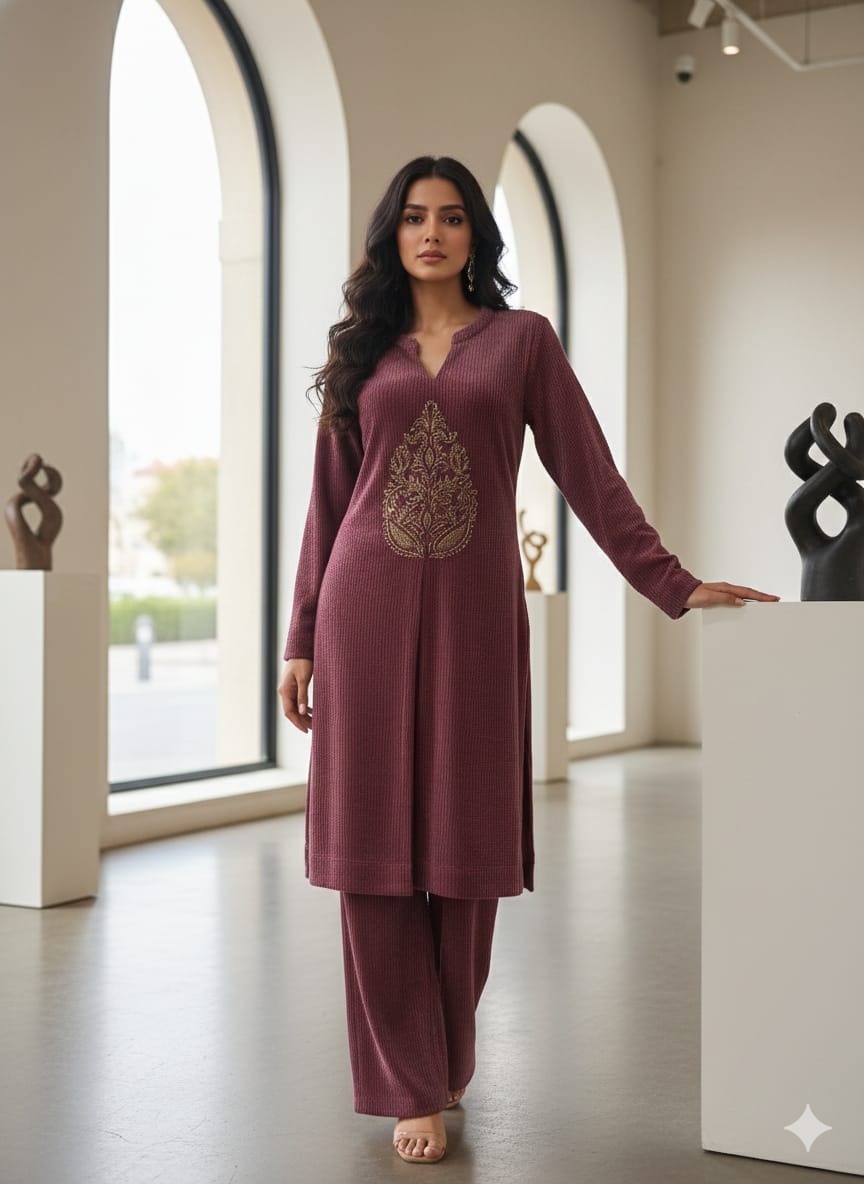 Rose brown knitted co-ord set